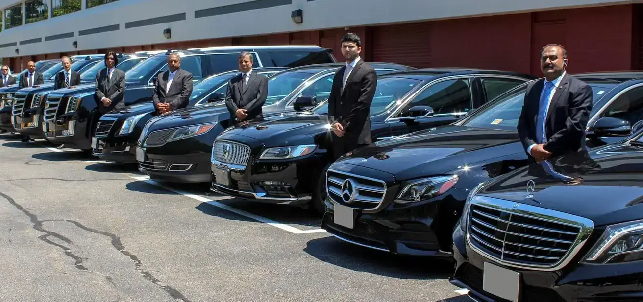 corporate car service many peoples are stand near to cars