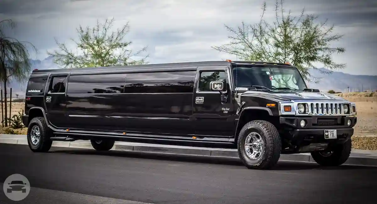 Jeep Limousine  a black hummer limo parked on the side of the road