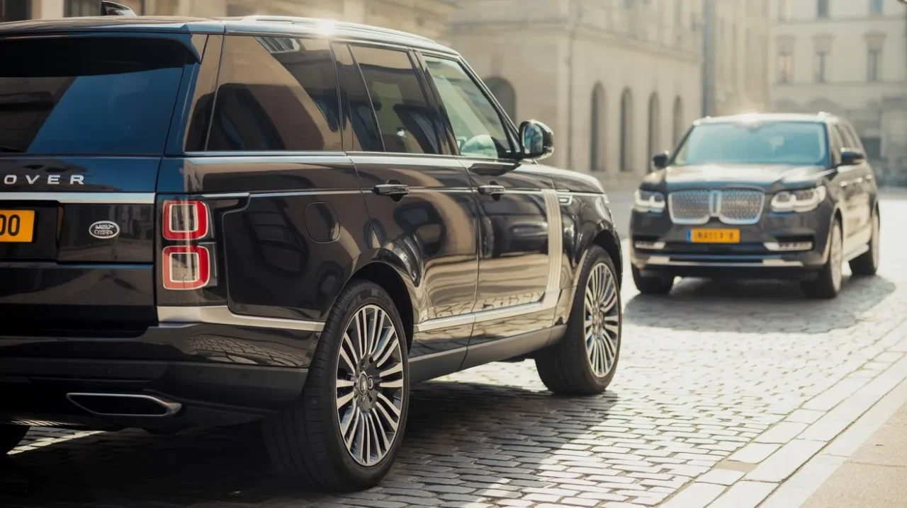 black suv and lincolin aviator black suv and lincolin aviator